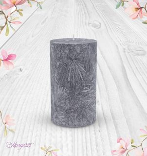 Svíčka Válec 1 (12 cm) – Černá / Opium Dream / Květinka